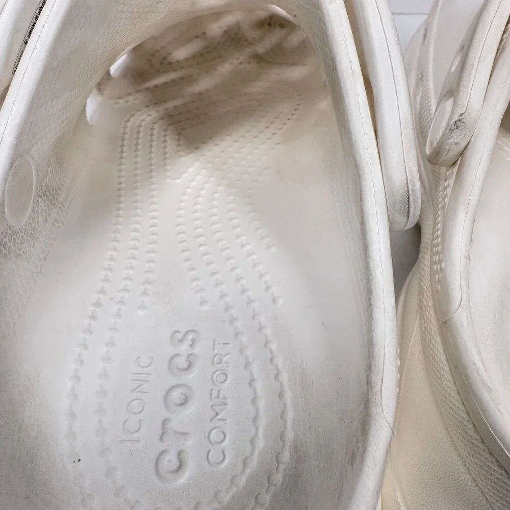 Crocs Classic Bae White Platform Size 7 Clogs Rubber Chunky Clogs - Picture 9 of 14